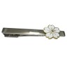 Kiola Designs White Cherry Blossom Flower Tie Clip