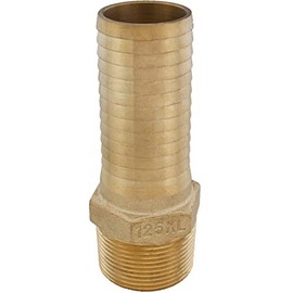 H2O PRO 1-1/4 Inch Threaded Brass Male Insert Adapter with Extra Long 1-1/4" Barbed End, Connects Submersible Pump to Fexible Pipe or Tubing, Model 148109