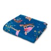 Catherine Lansfield Christmas Tiger Cosy Fleece 130x170cm Blanket Throw Navy