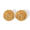 Gold Coin Earrings for Women Men Big Disc Round Button