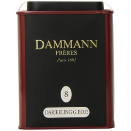 Dammann Freres Loose Leaf, India Darjeeling Premium Gourmet Black French Tea, Peach, Almond Flavors, 3.52 Ounce Tin