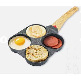 Egg Pan, 4 Cup Egg Pans Nonstick, Healthy Breakfast Pancake Pan, Aluminum Omelette Pan, Easy Clean Small Egg Frying Pan, Fried Egg Cooker Suitable for Gas Stove & Induction Cookware