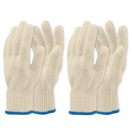 Cook Easy Oven Gloves with Fingers,Heat Resistant Gloves for Cooking, Oven Safety Mitts Grill Gloves, BBQ Gloves for Kitchen Barbecue Smoker & Camping, Beige Safety Glove Indoor Outdoor (2 Pair)