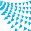 52pcs Blue Fabric Bunting, 66ft Reusable Waterproof Triangle Pennant Banner