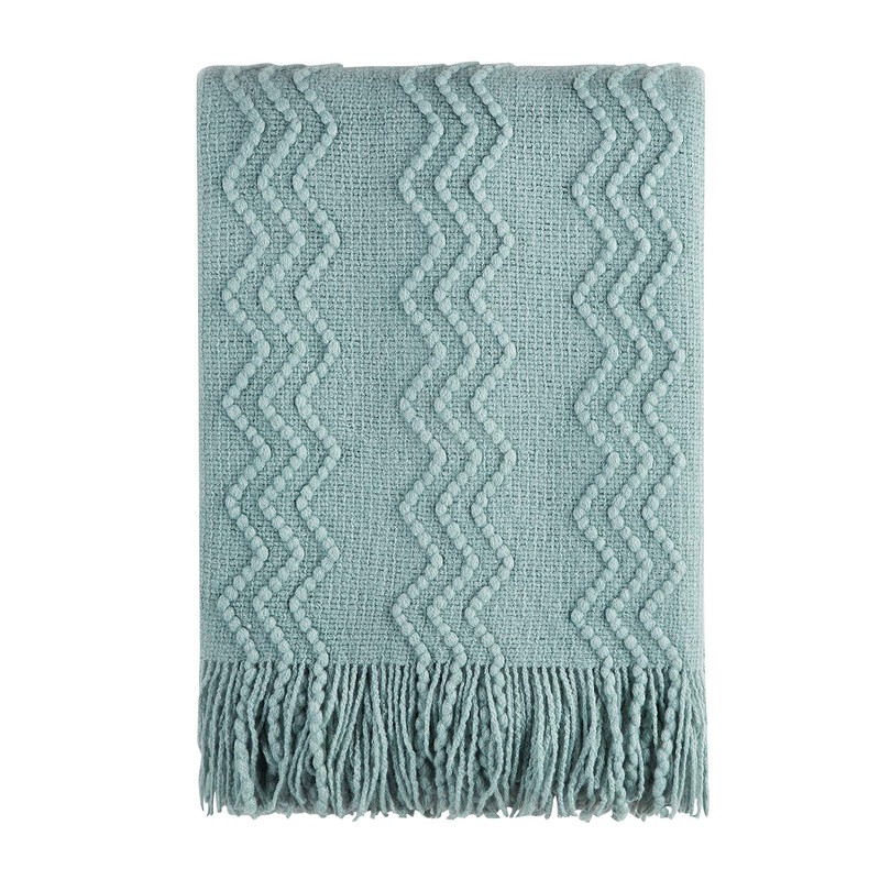 BOURINA Throw Blanket Textured Solid Soft Sofa Couch Cover Decorative