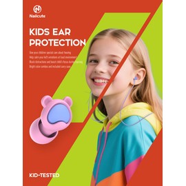 Kids Ear Plugs (6-12 yrs) - Reusable Noise Relief Childrens Earplugs with Cord for Focus, Travel, Fly, Concert, Socializing, Sport Events, Anxiety, School, Playtime, 26 dB Noise Reduction
