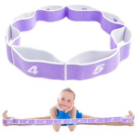 Stretch Strap Kids Stretch Strap Stretch Auxiliary Belt with 8 Loops Exercise Trainer Bands Latin Dance Resistance Bands for Kids Dancers Pilates Yoga Fitness Training (Purple)