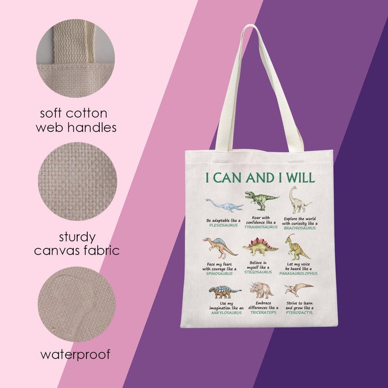 Dinosaur Tote Gift Dinosaur Lovers gift Dinosaur Motivational Bag Dinosaur