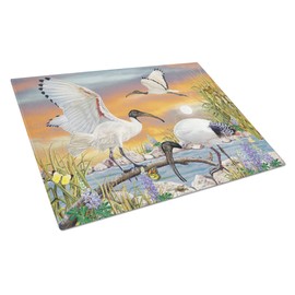 Caroline's Treasures PRS4035LCB Sacred Ibis Glass Cutting Board Large Decorative Tempered Glass Kitchen Cutting and Serving Board Large Size Chopping Board