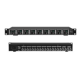 MIZISNR Headphone Amp, 8-Channel Rackmount Headphone Mixing Distribution Amplifier with Stereo/Mono Modes, 16 Headphone Outputs, LED Meters for Studio & Live Sound Monitoring