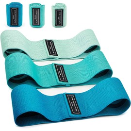 Resistance Bands Sets Portable Exercise Loops for Legs and Hip 3 Resistance Level Workout Weight Bands with Non-Slip Design Workout Flexbands for Home Gym Office Yoga (Green Blue)