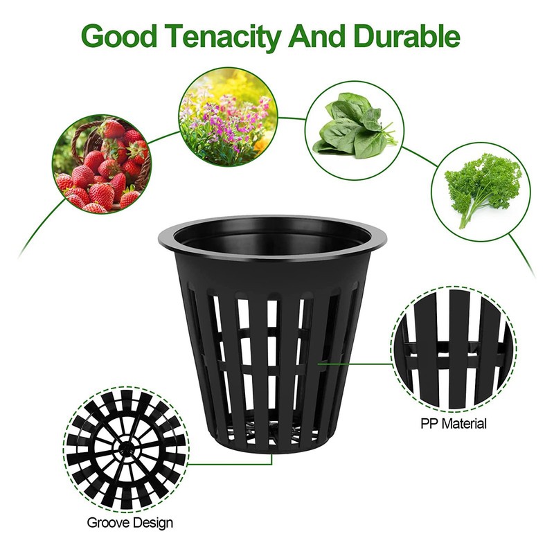 50Pcs Hydroponics Cups Lightweight Economy Net Pots 2 Inch Plastic