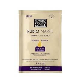 Blondz Only Purple Conditioner Treatment Mask Rubio Marfil Blonde Pearl with Argan Oil Perfect Blonde Toner (Beige) Pack of 2 Sachet 3.38 Fluid Ounce (100 ml)
