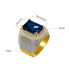 Tobestu Mens Large CZ Rectangular Wedding Band Ring Bling Ice