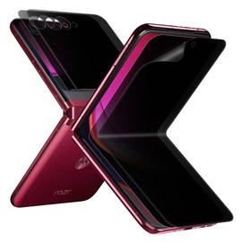 Diacube Privacy Anti-Spy Screen Protector for Motorola Razr 50 Ultra 2024, 2 Pack Inside + 2 Pack Front Premium Flexible EPU Hybrid Film, Self-Healing, Easy Installation with Alignment Jig