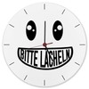 speecheese Please smile wall clock made of aluminium with grinning