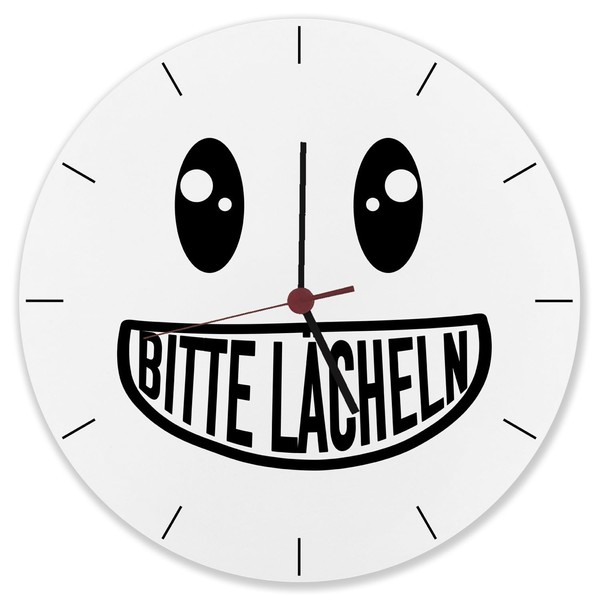 speecheese Please smile wall clock made of aluminium with grinning