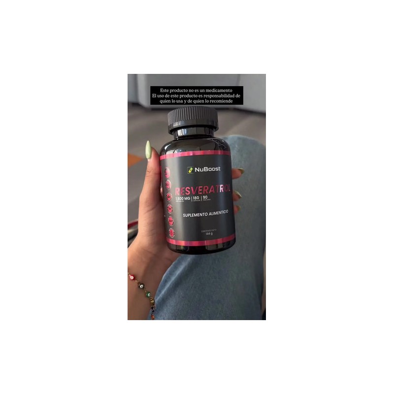 Suplemento Resveratrol 800mg Vitamina Nuboos 180 Cápsulas Veganas