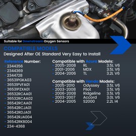 SYKRSS Oxygen O2 Sensor 234-4368 Compatible with Honda Odyssey, Pilot,Ridgeline,Accord,S2000, 2344369,2344728, Downstream Replacement Oxygen Sensor Compatible with Acura RL,TL,MDX,1PCS