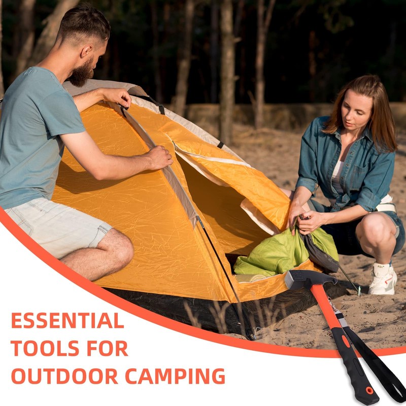 Camping Hammer Tent Puller - Fixed Belt Tent Camping Hammer