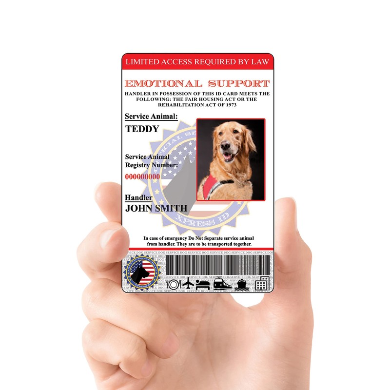 XpressID Emotional Support Animal ID Plus Keychain & ESA Lanyard