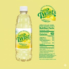 Natural Twist's Sugar Free Lemonade Variety Pack - 16.9 fl oz Bottles, 24 Count - Low Calorie Fruit Flavored Drinks, No Caffeine, Keto Friendly Refreshing Non-Carbonated Beverage - Strawberry and Original Flavors