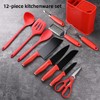 Henlutuo 12-Piece Silicone Kitchen Utensil Set with Stainless Steel Knives