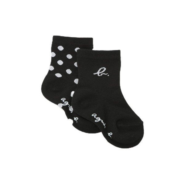 [アニエスべー] ベビー サークル柄 ソックス AC58 L CHAUSSETTE 1(S) ブラック