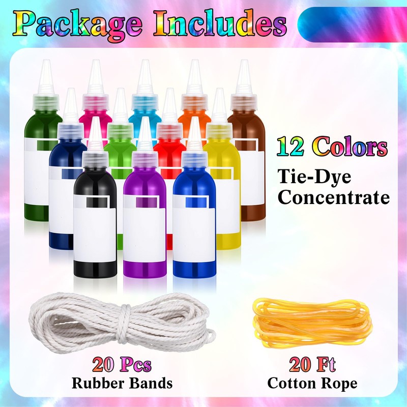 SilTriangle Tie Dye Kit Includes 12 Blank Tote Bags, 12