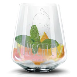 Mr. & Mrs. Panda Personalisiertes Cocktail Glas Beste Freunde Zitrone - Personalisierte Geschenke, Cocktail Mixing Glass Mit Namen, Rocks Glas Mit
