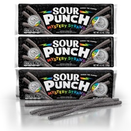 Sour Punch Fruity Mystery Straws Bundle 3 Items Gift Assortment 4.5 ounce pack each, 3 packs total (4.5oz:Fruity Mystery X3)