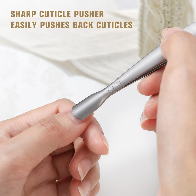 FERYES Cuticle Clipper with Cuticle Pusher & Storage Pouch, Portable