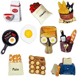 Molioon 10pcs Food Refrigerator Magnets, Cute 3D Magnets for Fridge Funny Home Decoration for Kitchen Office Dry Erase Board/Whiteboard Magnets