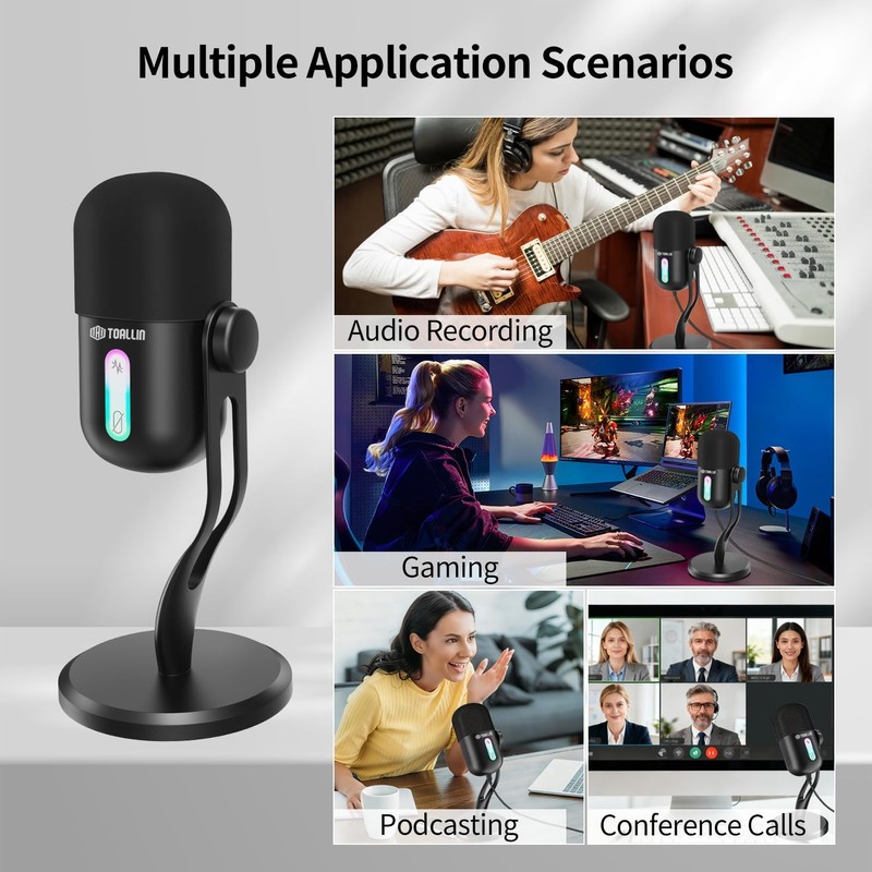 TOALLIN CM60 - USB Condenser Microphone for Recording, Streaming, Podcasting,