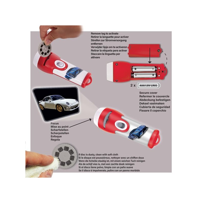 Super Cars Torch & Projector