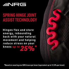 McDavid NRG Max Support Knee Brace, Compression Brace w/Spring Hinges for Injury Recovery, Pain, Fits Right or Left Leg