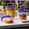 PLASTICPRO 6 Pack Twist Cap Food Storage Containers with Blue