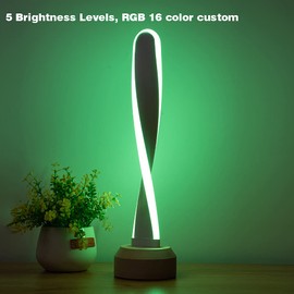 LONRISWAY Table Lamp RGB Wood lamp Bedside Lamp 7 Color-Changing Light, Natural Beech Night Light for Living Rooms and Bedrooms Creative Home Decor, Unique House warmging Gift