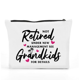 FBCCZEY Retirement Gifts Makeup Bag, Funny Retirement Gift for Women, Happy Retirement Gifts, Retired Gifts for Women, Not Retired Under New Management Cosmetic Bag, Coworker Leaving Gifts for Women
