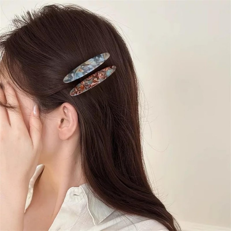 WENJESO 3個セットレトロ アセテート ヘアクリップ 前髪クリップ レディース 一字クリップ サイドクリップ アヒル口クリップ 日常