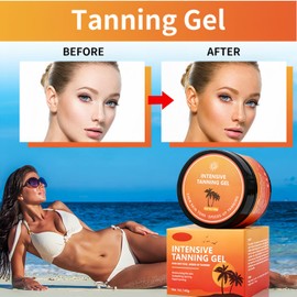 140g Tanning Accelerator Cream,Intensive Tanning Gel,Sunbed Tanning Accelerator for Natural Glowing Tan Skin,Suitable for Sunbed& Outdoor Sun,Achieve a Natural Tan,Long-Lasting Moisturising
