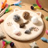 Lewtemi 24 Pcs Real Rabbit Fur Mouse Toys for Cats
