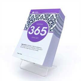 1 Year (365 Days) Wedding Count Down Calendar - 5.75"x3.75" - Purple Daily Tear Off Countdown Calendar With Motivation Tips & Advice - Perfect Wedding Planning Companion for Bride & Groom