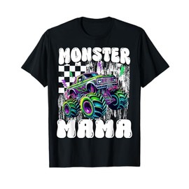 Monster Truck Mom Mama Of The Birthday Boy Family Matching T-Shirt