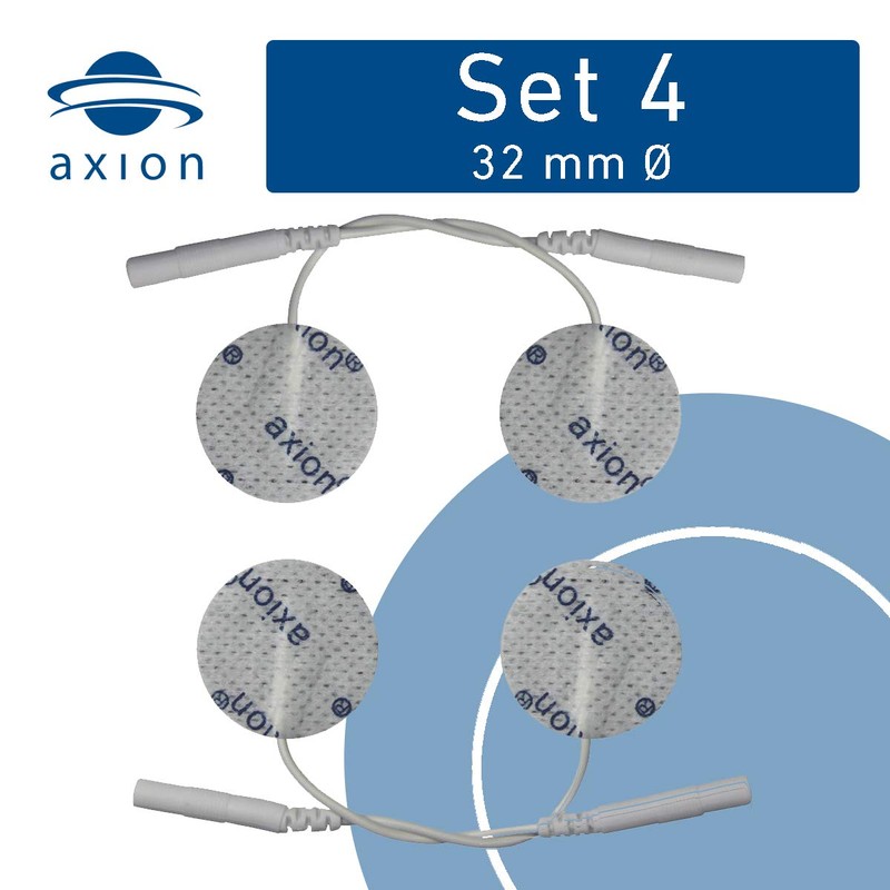 4 runde Elektroden-Pads ca. Ø32mm - EMS-Training und TENS-Schmerztherapie -