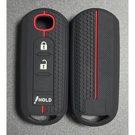 REPROTECTING Silicone Rubber Key Fob Cover Compatible with 2010-2019 Mazda 3 6 CX-3 CX-5 CX-7 CX-9 (3 Buttons, Black/Pink)