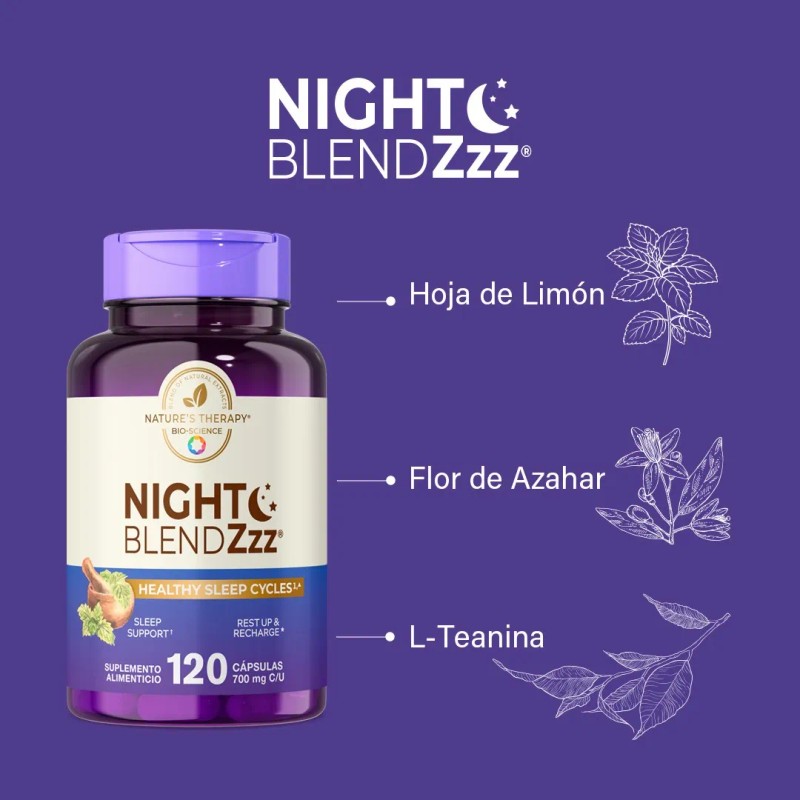 Night Blend, Sueño Reparador Descanso 100% Natural, Nt® Sabor Sin
