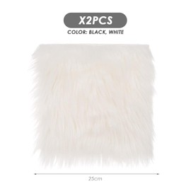 SLAXJNE 2 Sheets Black Fabric Animal Fur Black Faux Fur Square Plush Fabric Faux Fur Plush Fabric