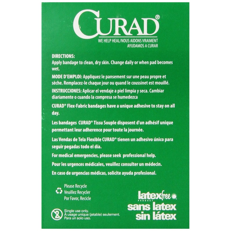 Curad Fingertip Adhesive Bandages, Food Service Blue Detectable Bandage, 100