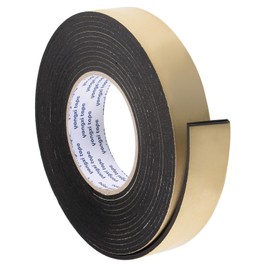 LUMLLSAJI Sealing Foam Tape - Self-Adhesive Weather Strips for Windows Doors Insulation - 30mm Width 3mm Thick 5M/16.4 Ft Length - Yellow Black